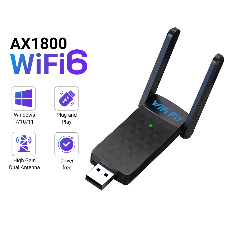 Antenna 2.4Ghz - 1800Mbps WiFi 6 USB محول 5G/2.4