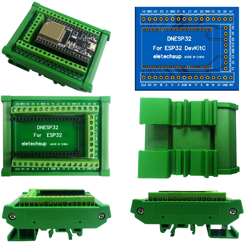 Screw Terminal Block - ESP32 DIN السكك الحديدية جبل المسمار