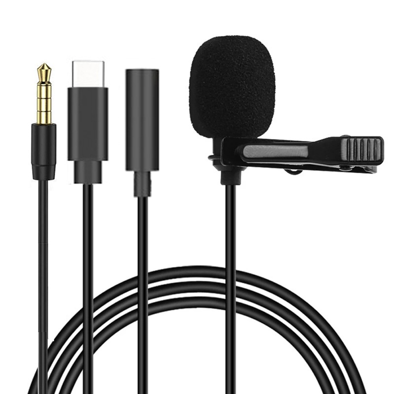 Usb C Cable - 1.5 متر صغير محمول Lavalier ميكروفون