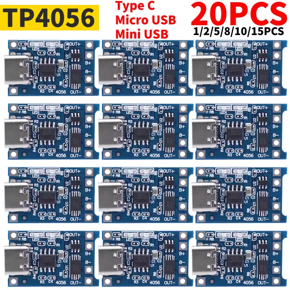 1-20 قطعة Type-c/مايكرو/ميني U - مراجعة Tp4056 Module وسعره