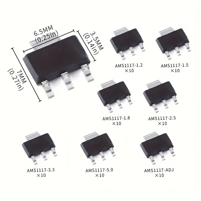70pcs مجموعة جهاز تنظيم الجهد  - مراجعة Ams1117 Module وسعره