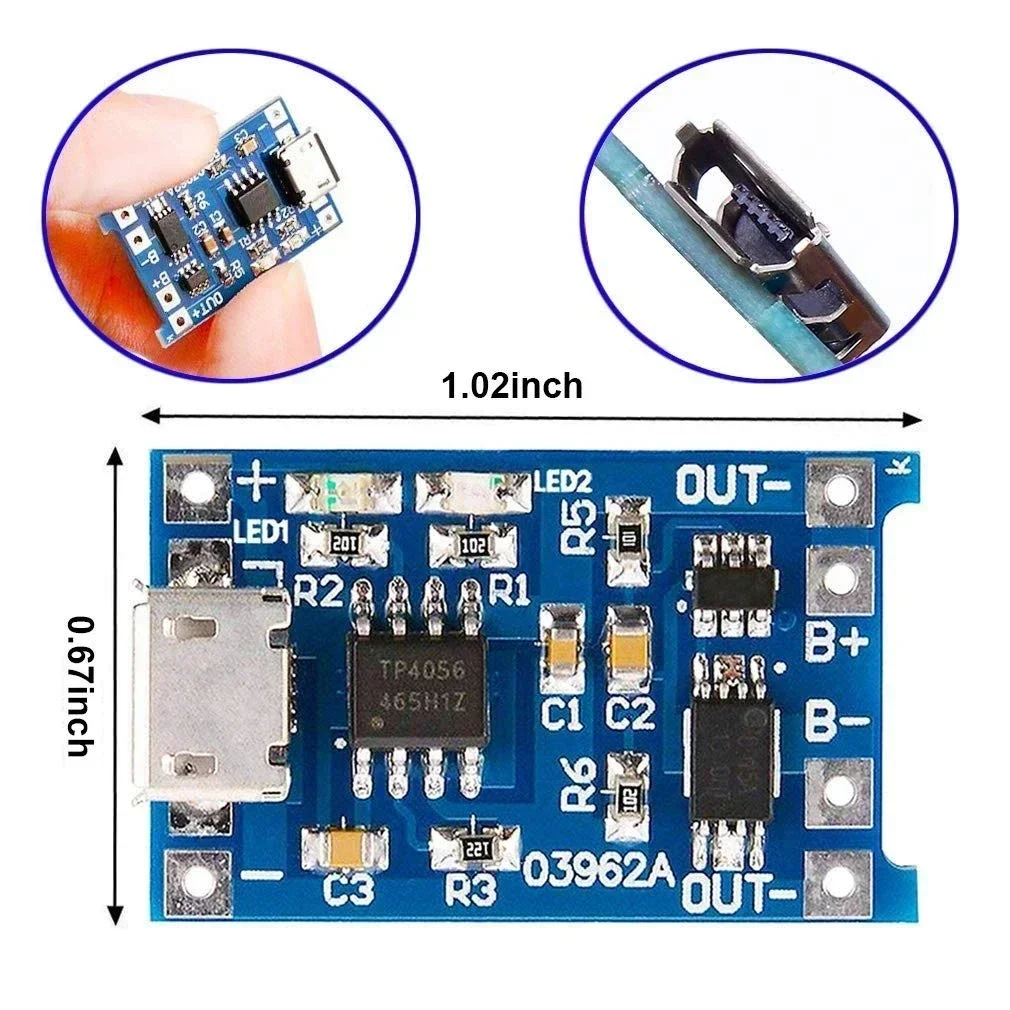 وحدة شحن بطارية ليثيوم TP4056  - مراجعة Tp4056 Module وسعره