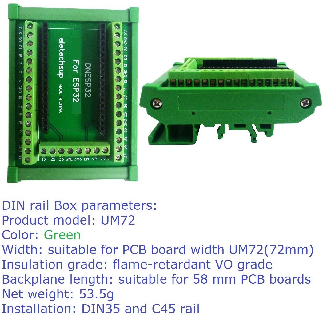 ESP32 DIN السكك الحديدية جبل ا - مراجعة Screw Terminal Block وسعره