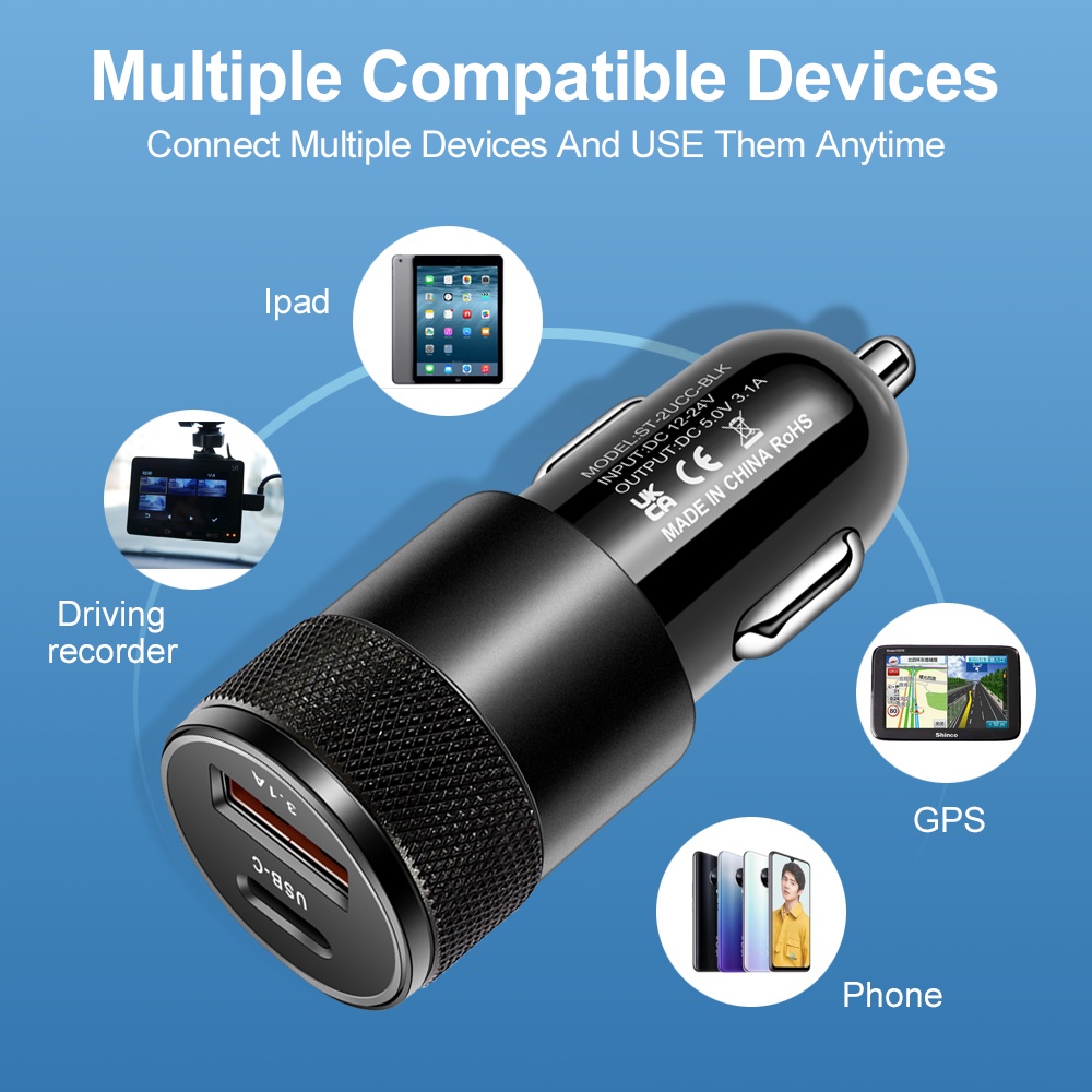 شاحن سيارة USB بقوة 66 واط، من - مراجعة Usb C Cable وسعره