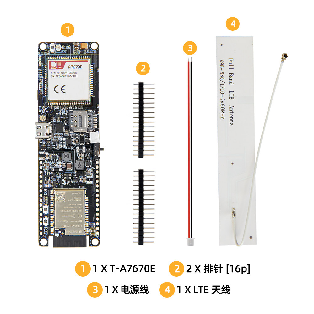 لوحة تطوير LILYGO T-A7670E ESP - مراجعة Esp32 Battery Holder Lipo وسعره