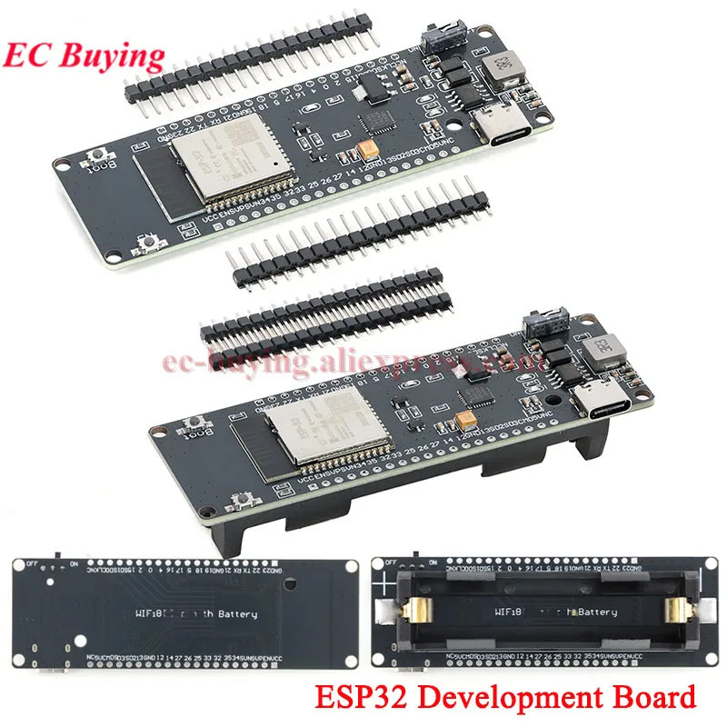 لوحة تطوير وحدة ESP32 مع واي ف - مراجعة Esp32 Battery Holder Lipo وسعره