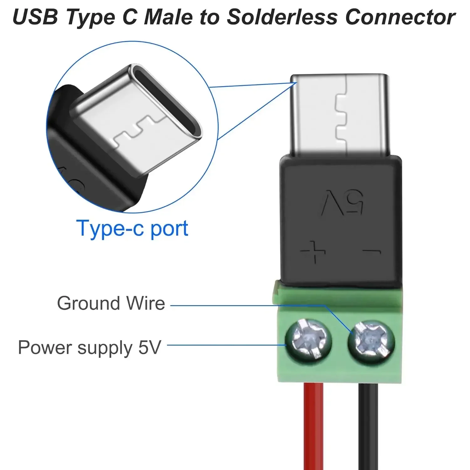 1-4 قطع موصل بدون لحام USB C إ - مراجعة Screw Terminal Block وسعره