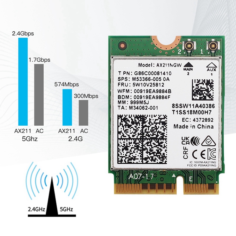 بطاقة شبكة لاسلكية AX211NGW+ ب - مراجعة Antenna 2.4Ghz وسعره