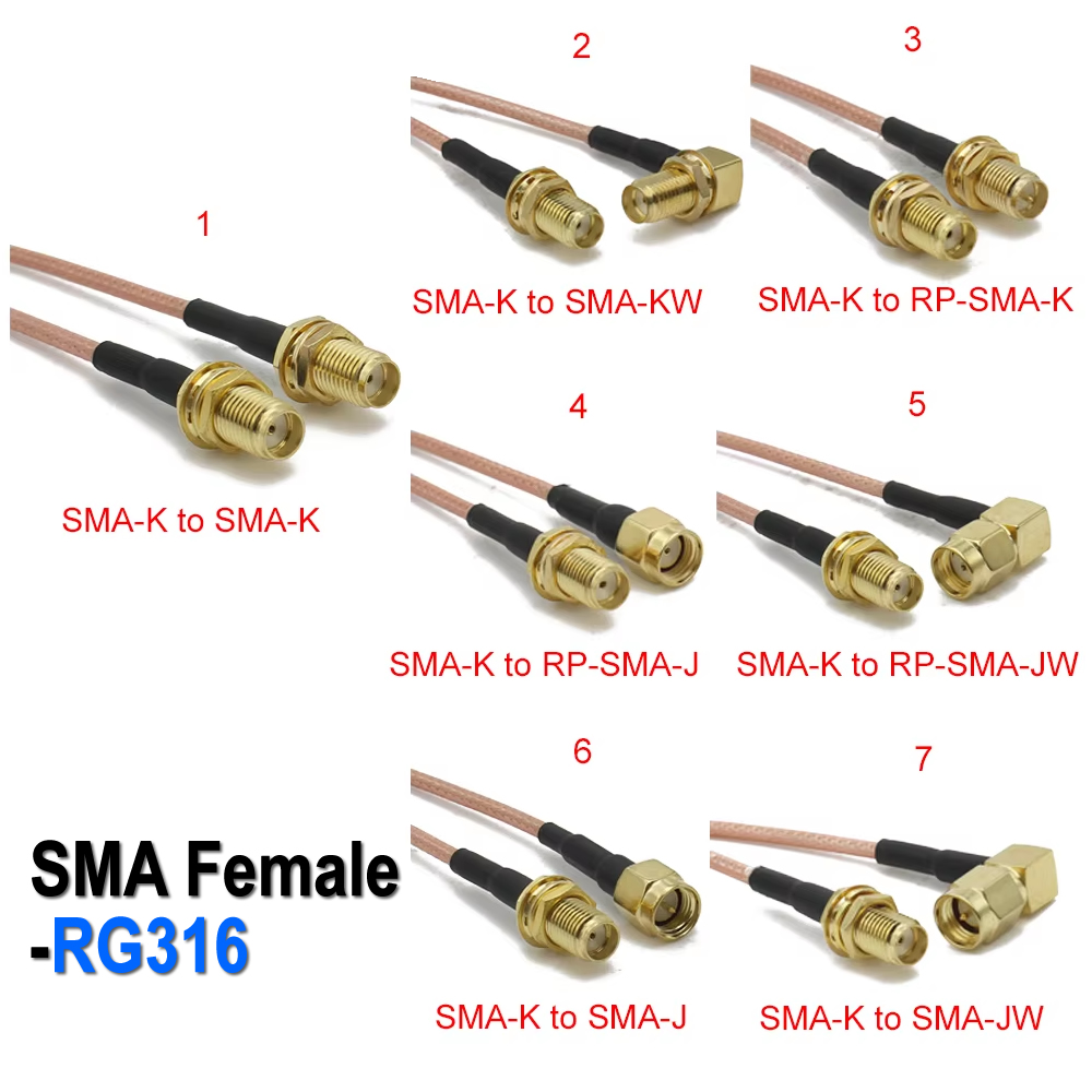 RG316 SMA إلى SMA/RP SMA ذكر ا - مراجعة Jumper Wire Kit وسعره