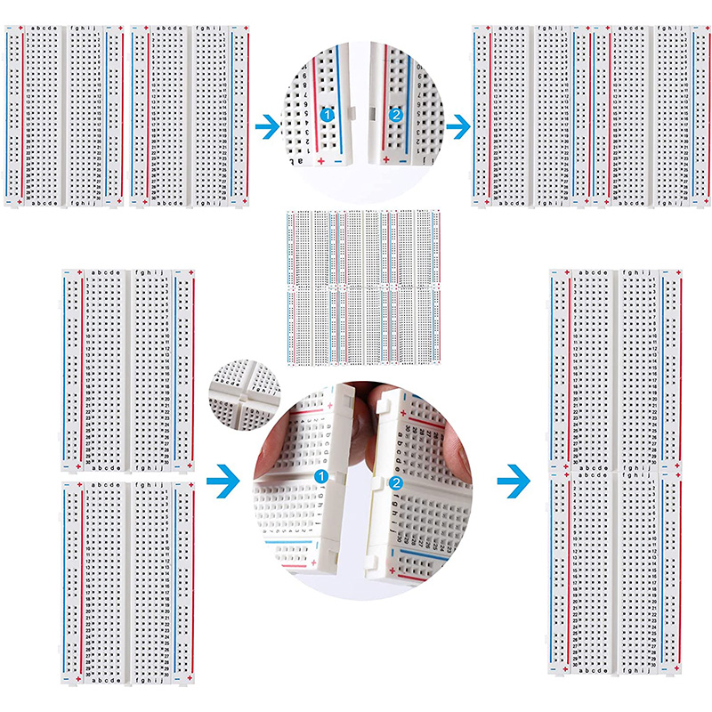 MB-102 MB102 اللوح 400 830 نقط - مراجعة Breadboard 400 Point وسعره