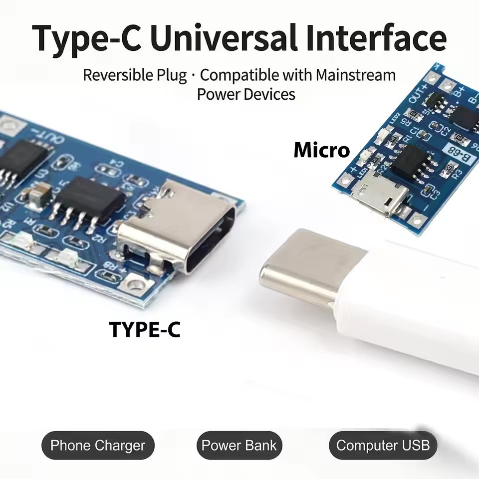 وحدات شحن TP4056 بمنفذ USB Typ - مراجعة Tp4056 Module وسعره